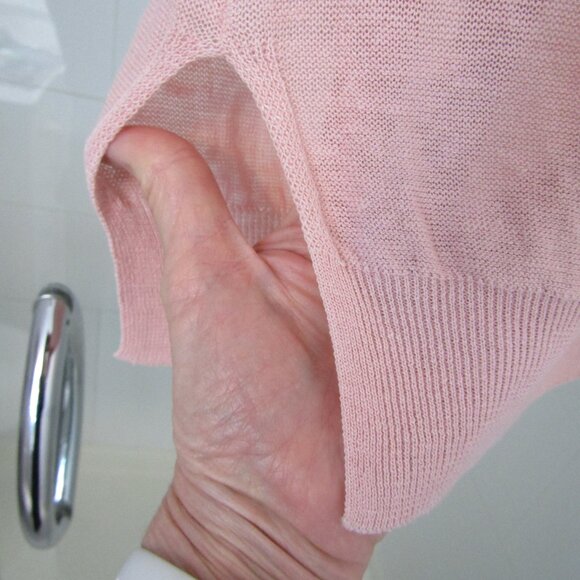 Pink Linen & Cotton PESERICO Italy Sweater with 3/4 Sleeves-----Size 40 / Medium - Picture 4 of 6